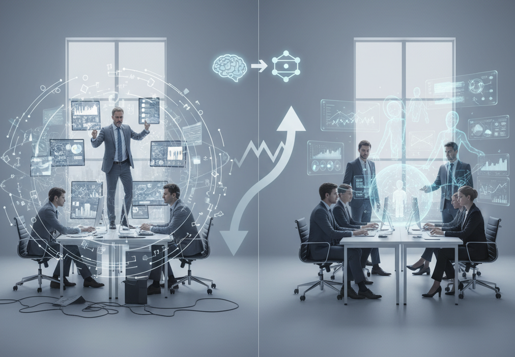 Workslop The transformation from a chaotic, AI-mismanaged workplace to one of clarity and harmony.